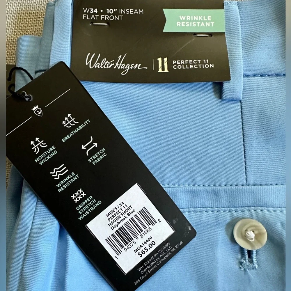 Walter Hagen Perfect 11 Blue Golf Shorts - Picture 8 of 9